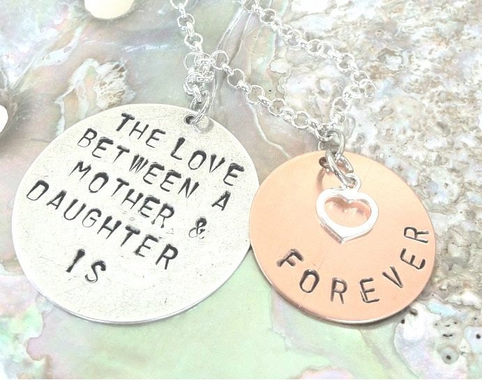 Mother Necklaces on Mother Daughter Hand Stamped Necklace  Mother Daughter Necklace