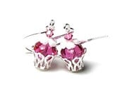 Strawberry Twinkle Cupcake Earrings