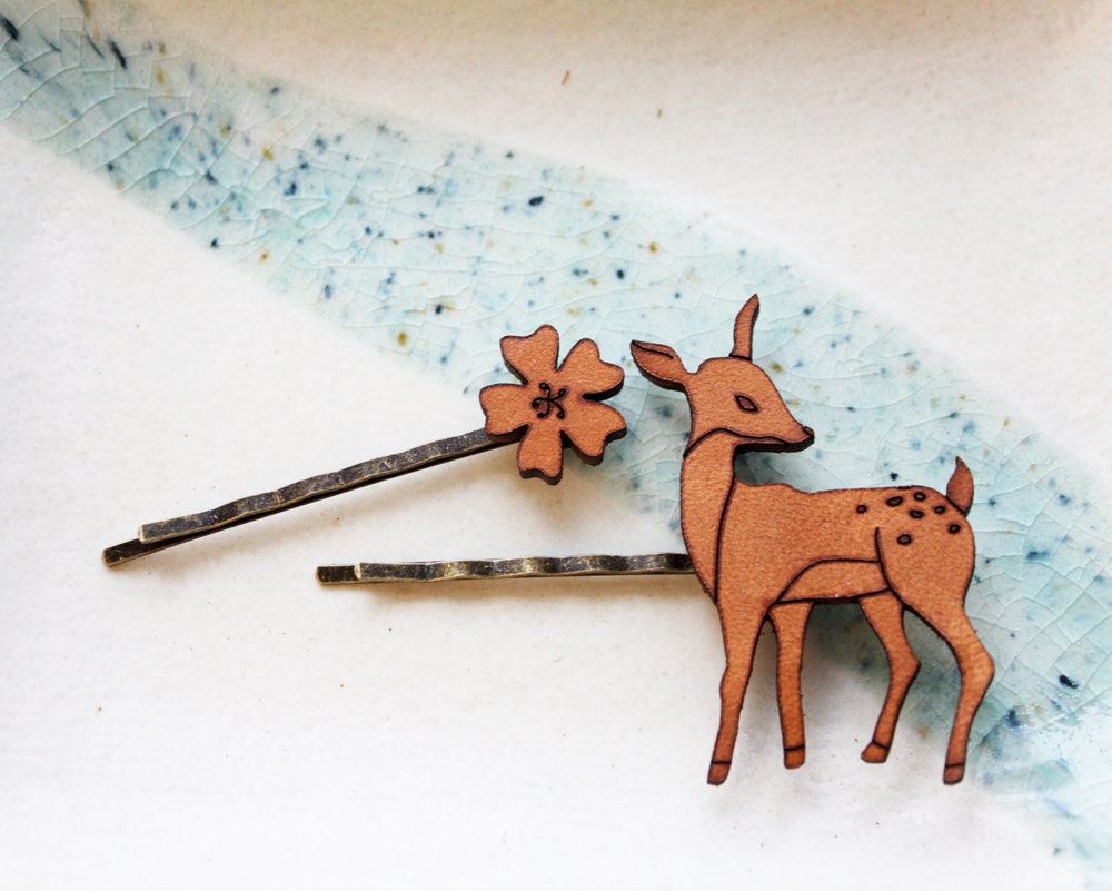 Hair Pin, Flower & Deer Set