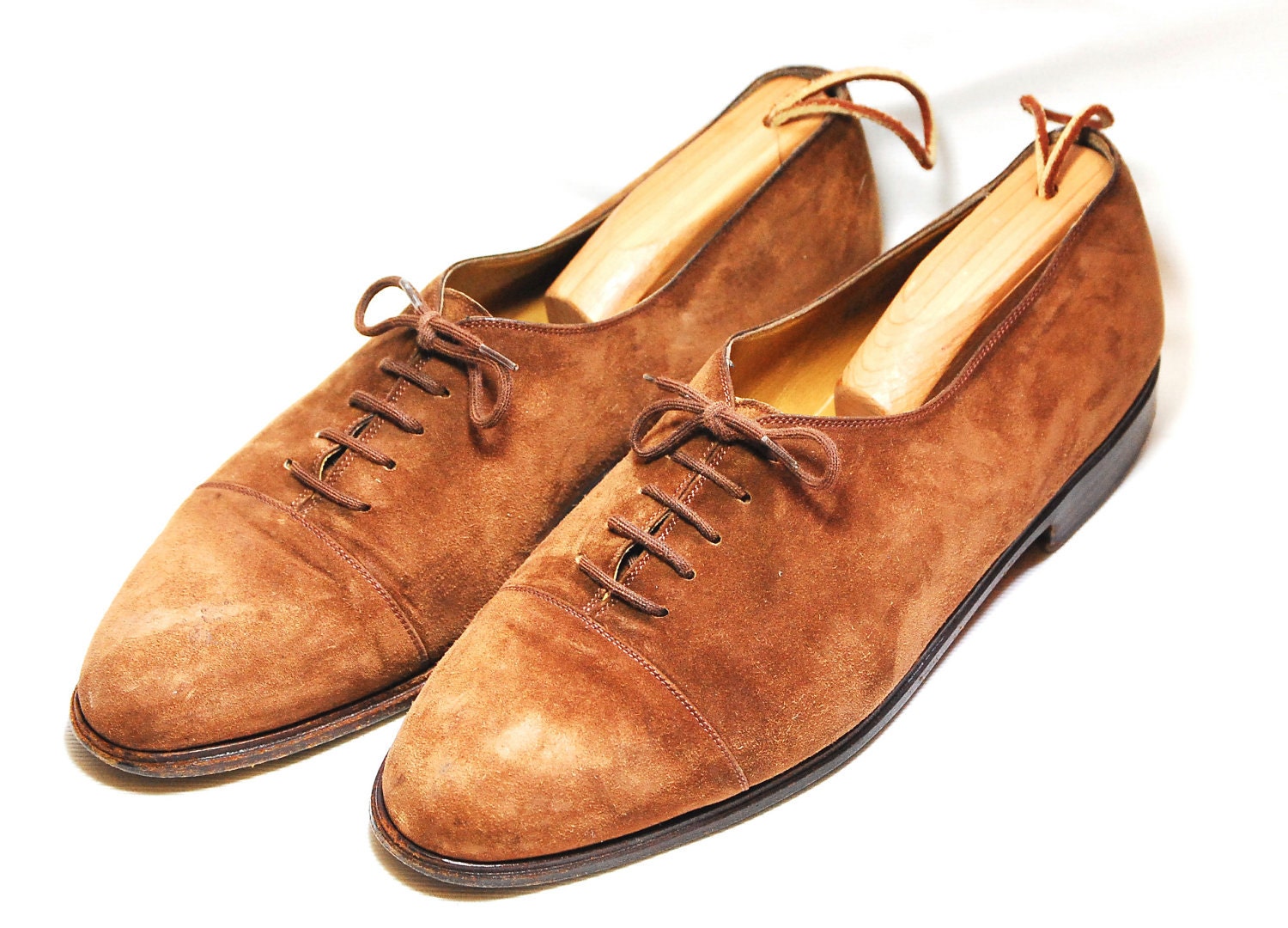 Mens 10 D Charles Jourdan Paris Lace Up Suede Oxfords