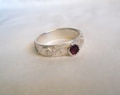 Silver Ring Handmade Filigree Style Detail Fine Silver Ring Made to Order Your Size 4 thru 12 ON SALE