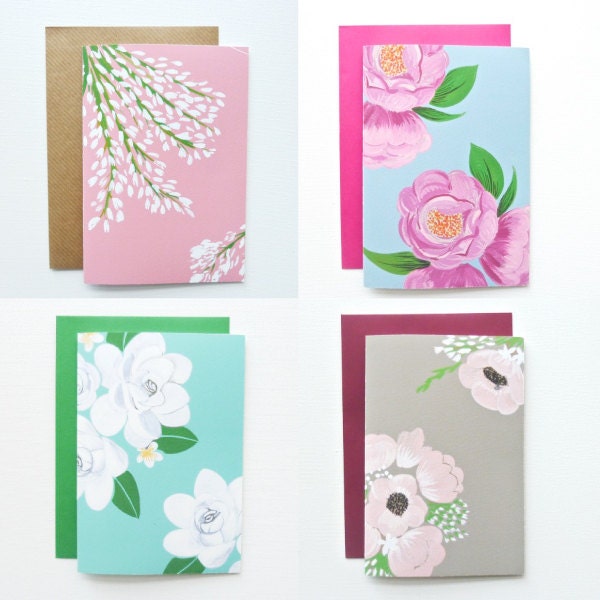 Floral Cards (Assorted Set of 4)