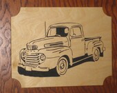 1949 Ford Pick Up Truck - Wooden - Plaque