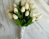 Tulip Bouquet Silk Wedding Flowers Shabby Chic Bridal wedding accessories silk tulips