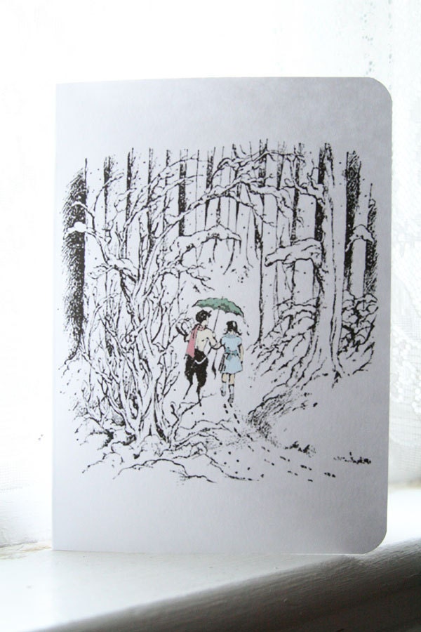 Narnia Notes - Set of 4 Cards - Mr Tumnus Walks with Lucy