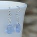 Periwinkle Blue Teardrop Earrings, Faceted Glass Briolettes on Hypo-Allergenic, Nickel-Free Ear-Wires