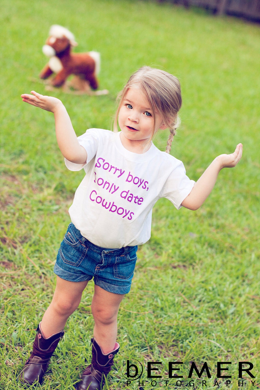 Sorry Boys, I Only Date Cowboys - Funny Baby Onesie - Toddler Tee also available