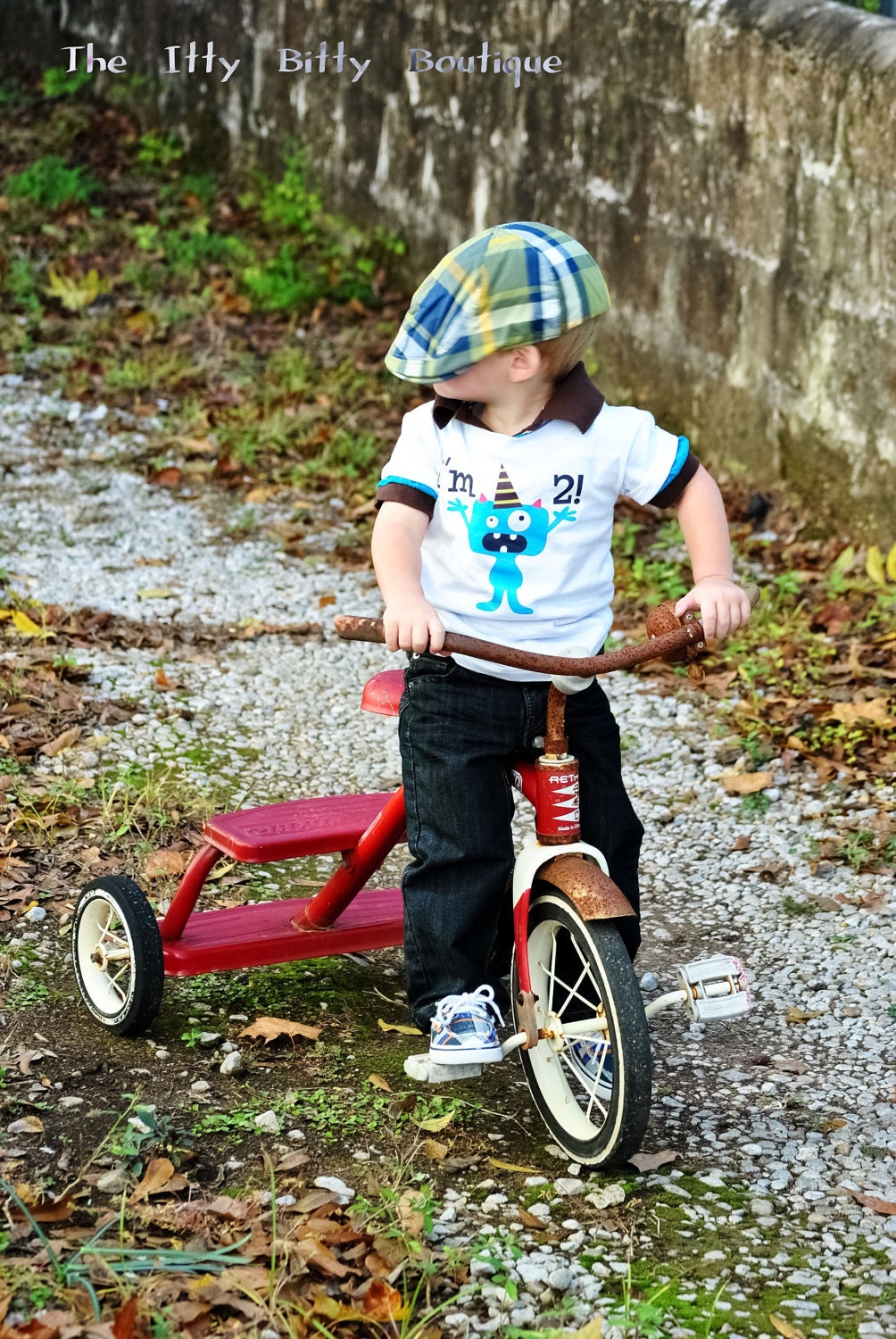 Blue Birthday Monster Baby Onesie - Toddler Tee also available - Can Be Personalized With Any Age