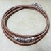 Pewter Studded Brown Leather Wrap Bracelet for Men Women Boys Girls Teens - Free Shipping