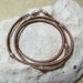 Pewter Studded Brown Leather Wrap Bracelet for Men Women Boys Girls Teens - Free Shipping