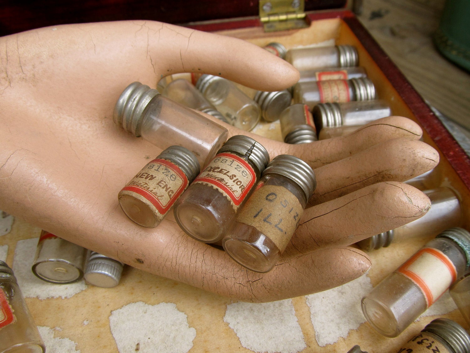 Here's A Sweet Old Box And Just Some Plain Cool Little Glass Jars