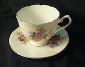 Elizabethan Fine Bone China Cup and Saucer with Pink and Yellow Roses