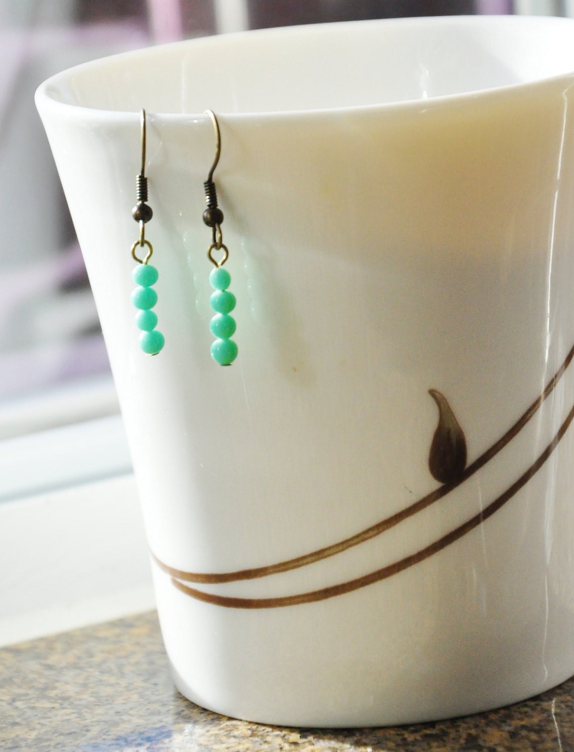 aqua drops earrings