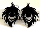 Baronyka Peacock Feather Earrings (Acrylic Laser Cut Earrings)