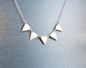 Sterling Silver Pennant Banner Necklace Personalized