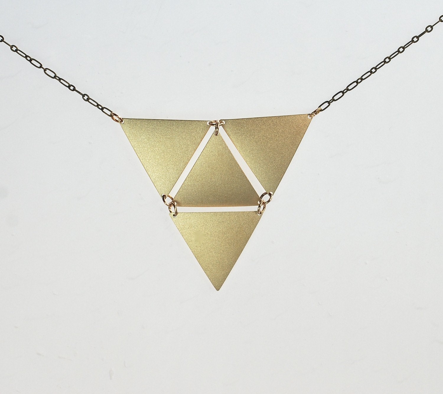 Sale Under 25 Triangle in Triangle Golden Necklace