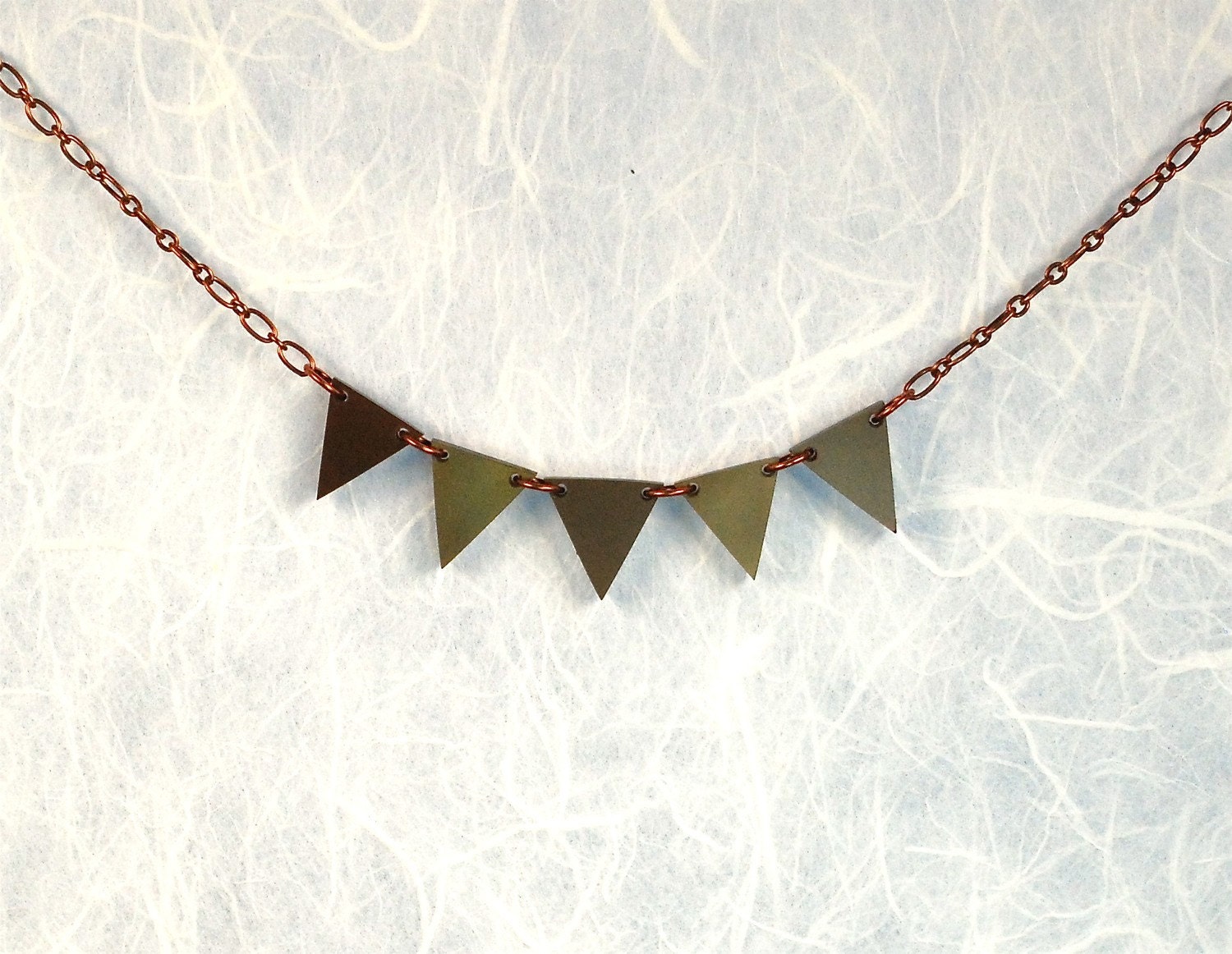 Gold and Bronze Banner Pennant Necklace