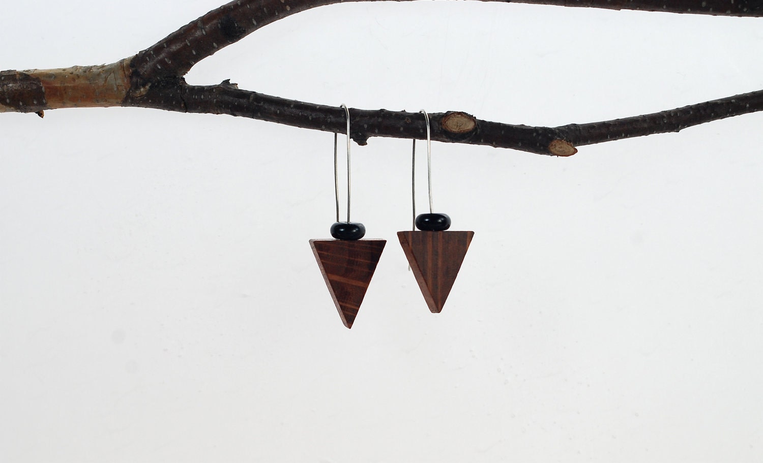 SALE Wooden Mod Geometric Earrings