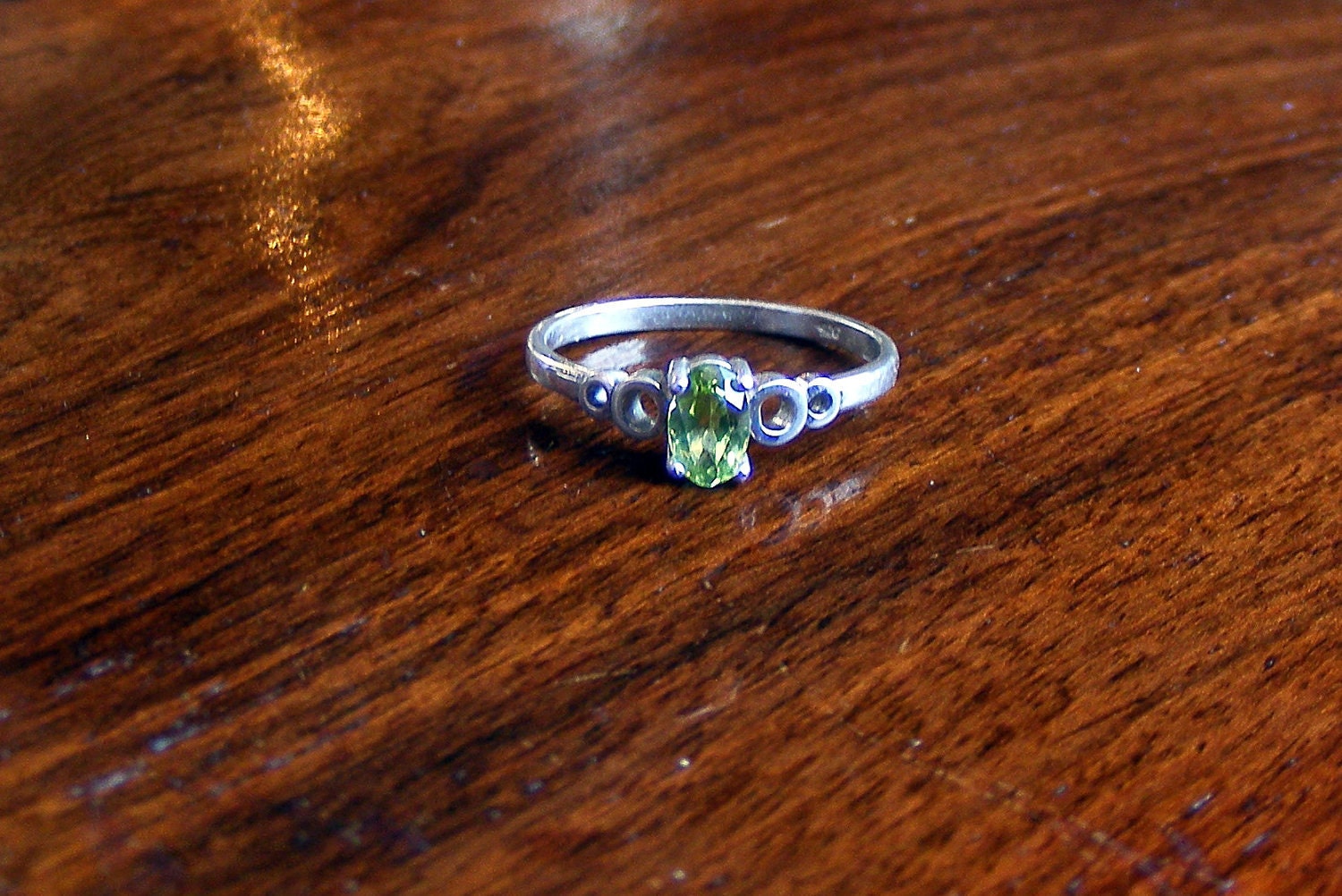 Sterling and peridot ring.