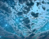Stars, Blue, Teal, Nature Photography Turquoise, 8x10 Print - July 4th - Constellation - 8daysOfTreasures Stars, Blue, Teal, Nature Photography Turquoise, 8x10 Print - July 4th - Constellation - 8daysOfTreasures