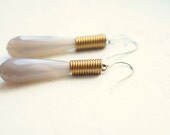 Moonstone and Vintage Spring Earrings