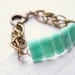 Brazilian Amazonite and Vintage Link Bracelet