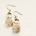 Herkimer Diamond and Vintage Brass Circle Earrings