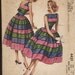 McCalls 4431 Misses 1950's Dress Pattern Full Skirt Bateau Neck Sleeveless V Back with Bow Trim Womens Vintage Sewing Pattern Bust 36 UNCUT