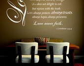 Vinyl Decal Wall Art Sticker Love is Patient Love is Kind Bible Verse Small