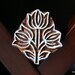 Hand Carved Indian Wood Textile Stamp Block- Tulip Flowers