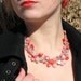 Pink Salmon Coral Pearl Wire Crochet Necklace - Coral Splendor