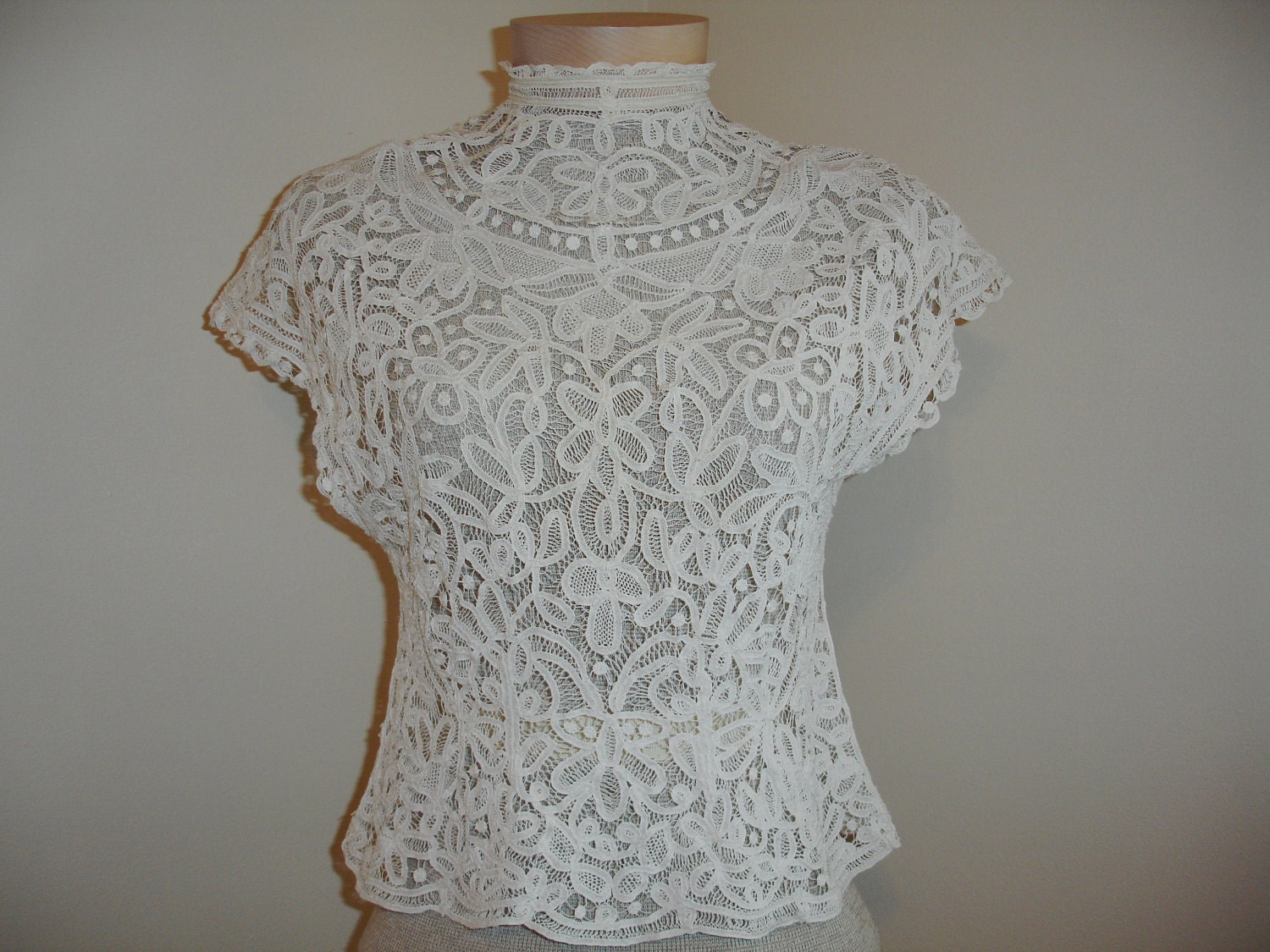Edwardian Battenburg Lace Blouse Shirt, c.1905-1910