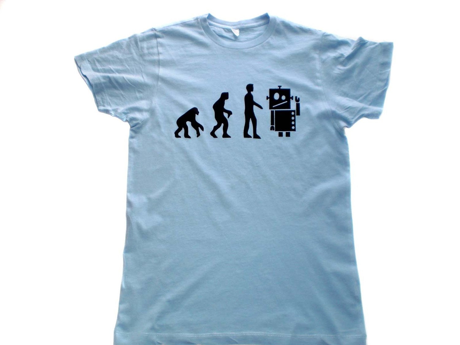ROBOT EVOLUTION Tshirt Mens alternative apparel - graphic t shirt - small medium large extra large - men - women