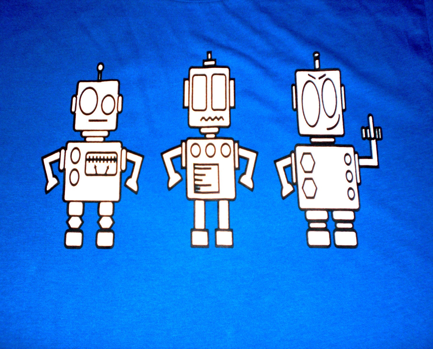 ANGRY ROBOTS tshirt - funny robot t shirt - Mens Womens Alternative Apparel shirt - blue forest green - small medium large extra large