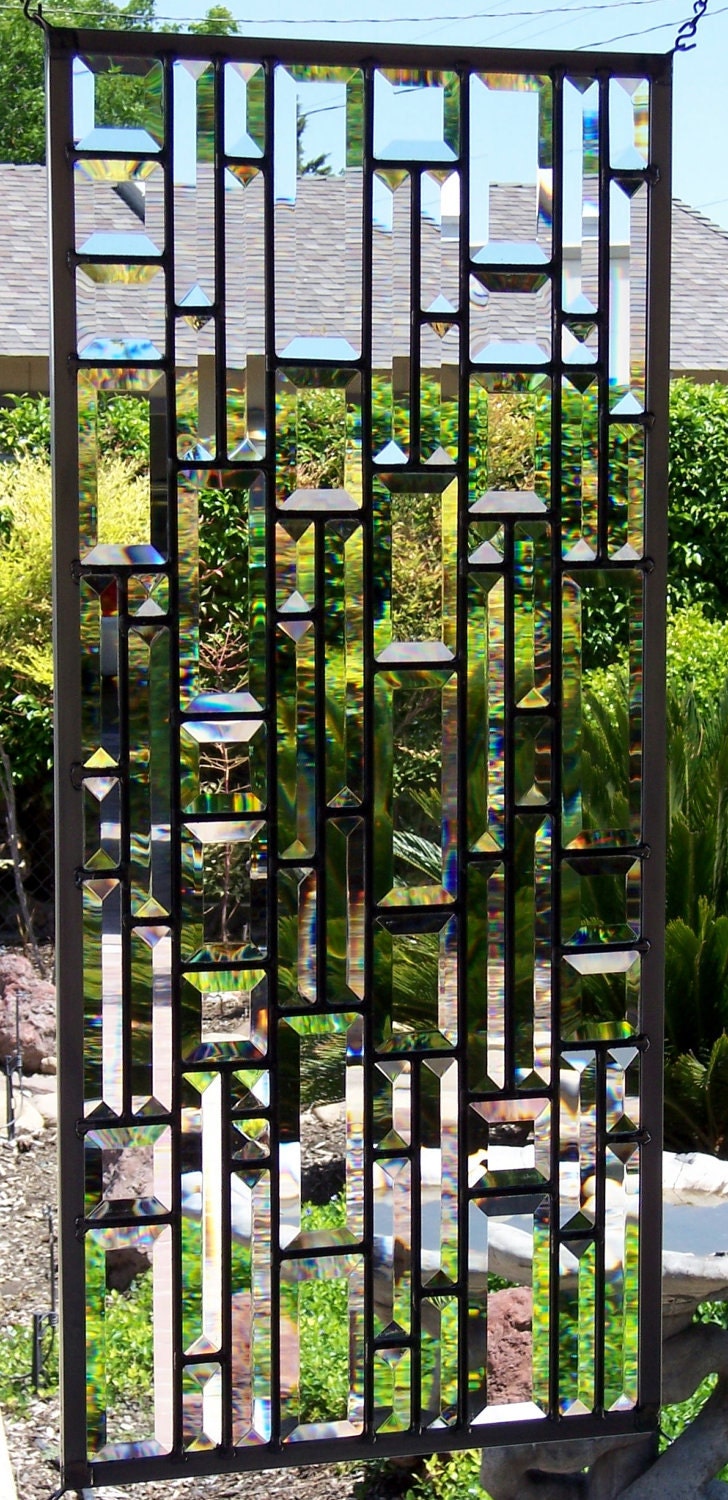 Large All Beveled Stained Glass Window