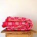 Psychedelic 60s Vintage Pink and Cream Woven Blanket