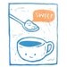 I need sugar - original linocut art print - decoration - kitchen- gift - handcarved and handprinted