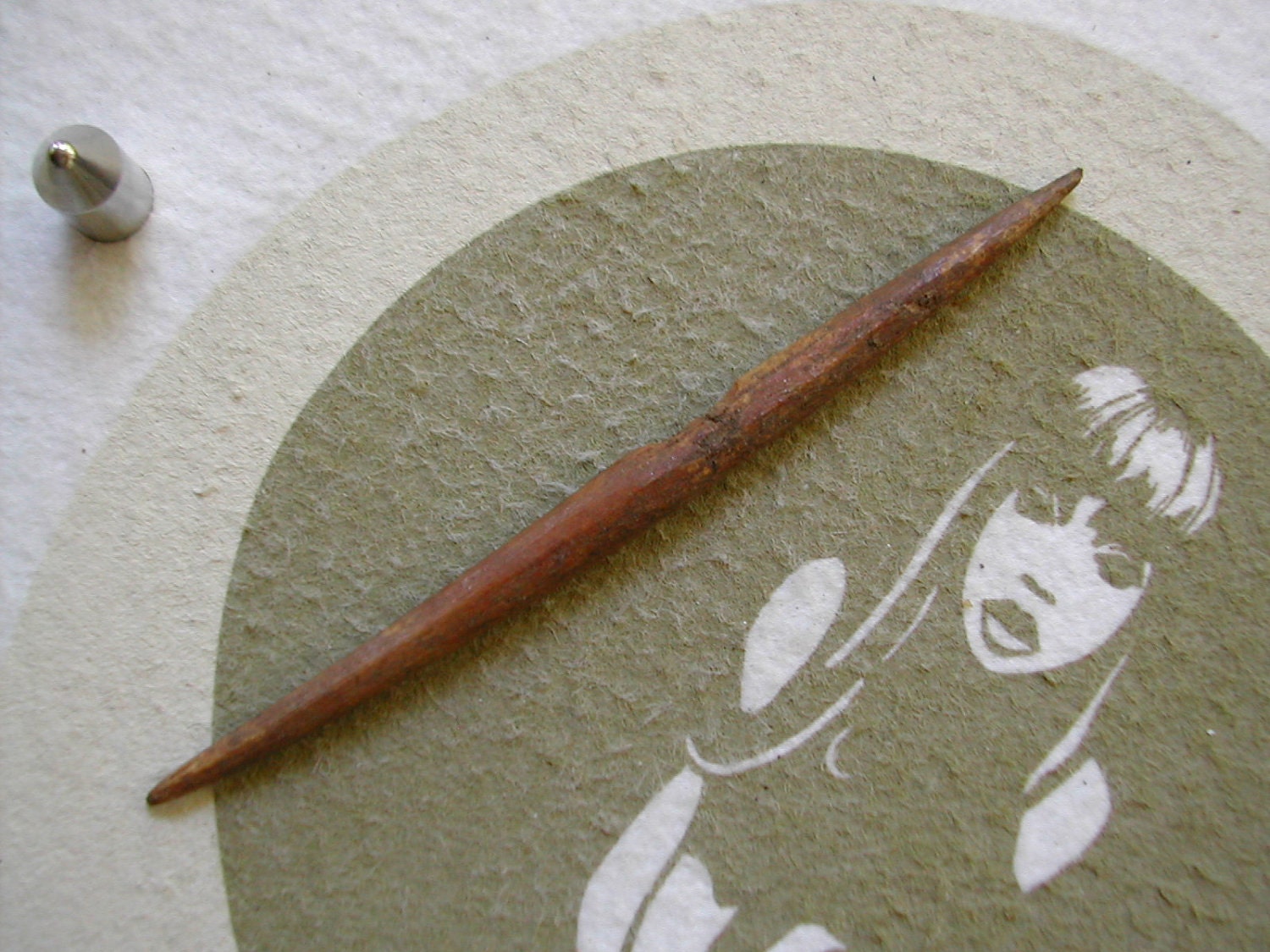 Ancient Eskimo Fossil Walrus Ivory Wolf Catcher Artifact excellent for septum rod