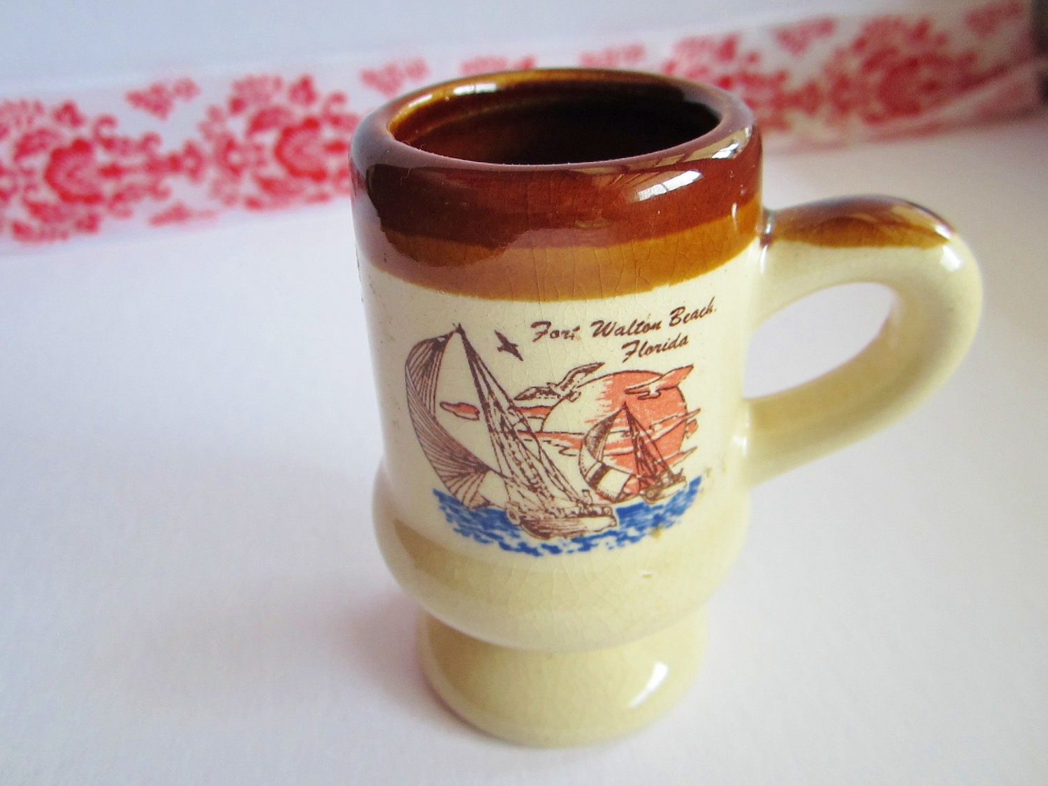Vintage Fort Walton Beach, Florida Souvenir Small Stoneware Mug