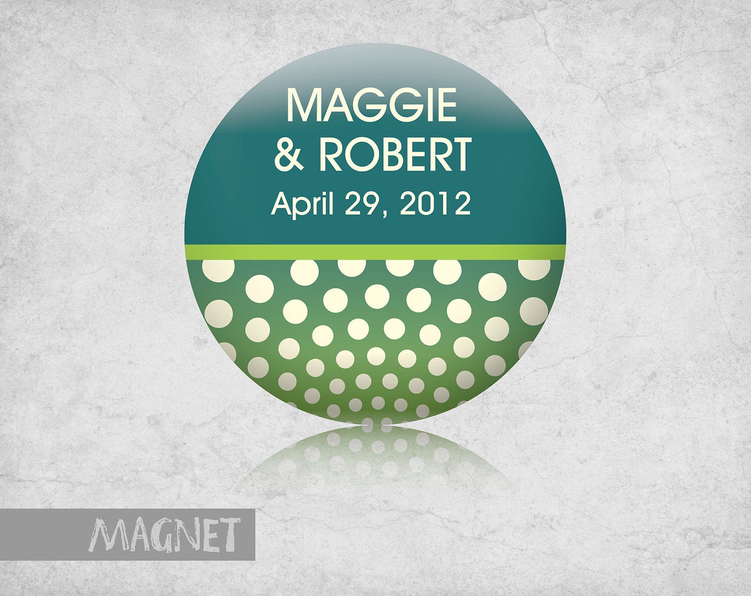 20 Polka Dot Save The Date Magnets Custom Wedding Favor Magnets - 2.25" Inches - Style PIL-011