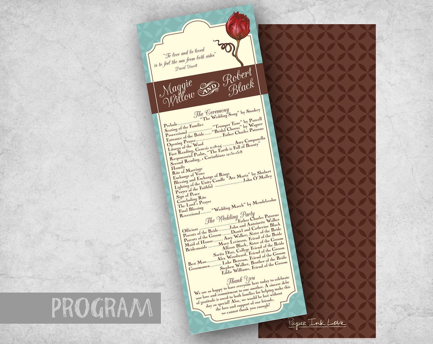 20 Ivory Wedding Programs, Vintage Wedding Program or Vintage Style Menu Cards - Style PIL-012