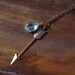 The Capture Necklace - arrow and vintage clear glass jewel on raw gold chain