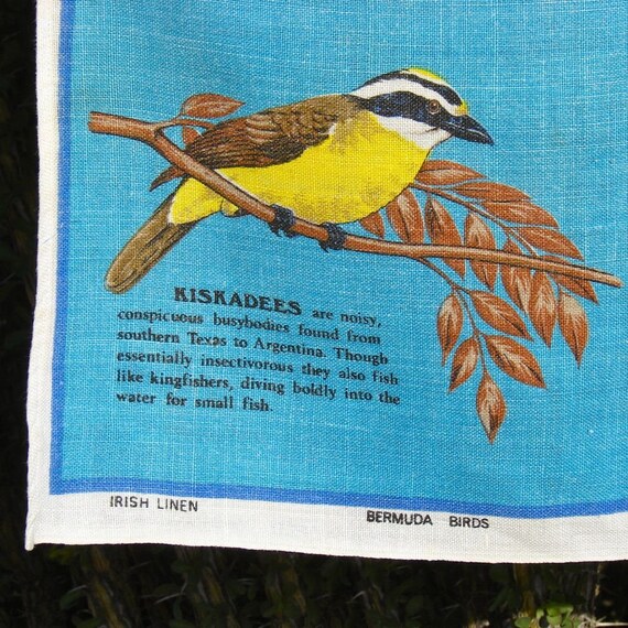 Items similar to Birds of Bermuda Vintage Ulster Irish Linen Dish Towel Found in Phoenix Area on