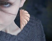 Leather color block earrings