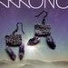 Amethyst earrings in purple and gun black