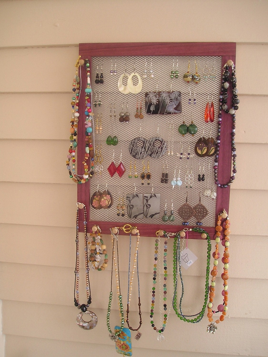 jewelry organizer jewelry holder jewelry display jewelry storage large purple heart purpleheart