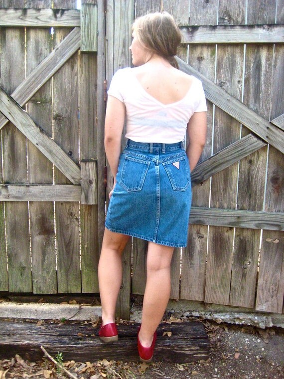 1980s jean skirt