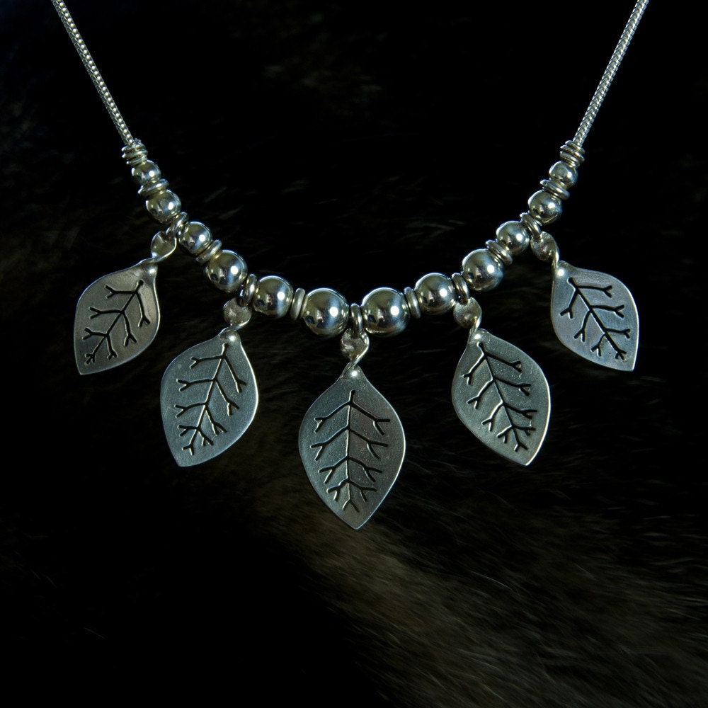 Larger Vine Necklace - sterling silver