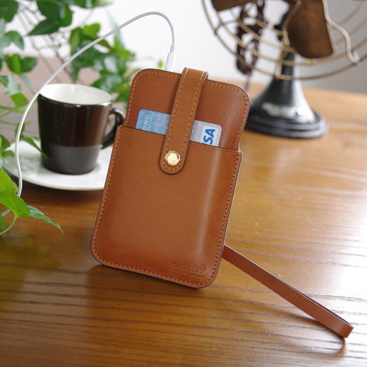 craftSOO - Hand made Pocket Sleeve Leather Case, Iphone Case,3GS,Iphone 4,4S, iPod Touch-tan