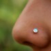 Opal Nose Ring Stud Sterling Silver Handcrafted